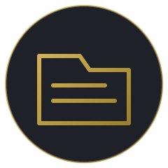 Ícone de organização de documentos e processos